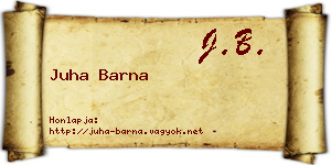 Juha Barna névjegykártya